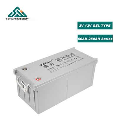 Üstün malzeme için şarj edilebilir 12V 200ah/250ah Uzun ömürlü Güneş Kurşun Asit Gel Bataryası