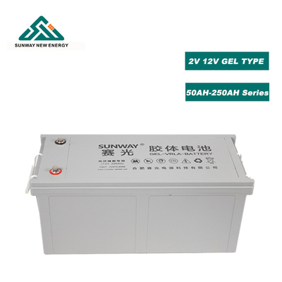 Üstün malzeme için şarj edilebilir 12V 200ah/250ah Uzun ömürlü Güneş Kurşun Asit Gel Bataryası