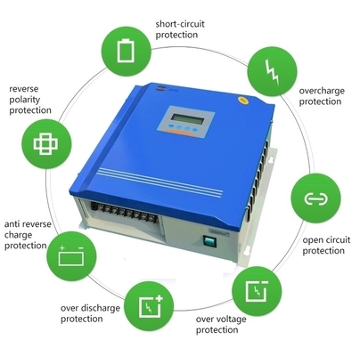 48V-220VDC Pil Voltajı Mavi/Laplı MPPT 2000W Rüzgar Türbini Hibrit Şarj Denetleyicisi