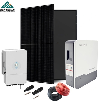 Çatı Montajı Kurşun-Asit Pil 5kw 8kw 10kw Hybrid Modunda Ev İçin Güneş Enerjisi Sistemi