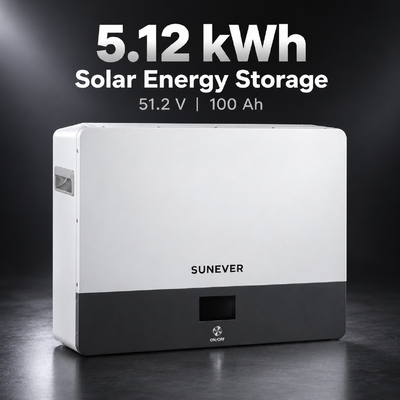 SUNEVER 5kWh Duvarlı LiFePO4 güneş enerjisi depolama bataryası 51.2V 100Ah güneş bataryası depolama sistemi için