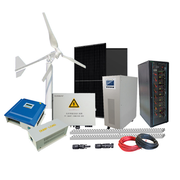 Home Off Grid Hibrit Güç Sistemi Rüzgar Güneş Hibrit Denetleyicisi 3KW Rüzgar Türbini Jeneratörü