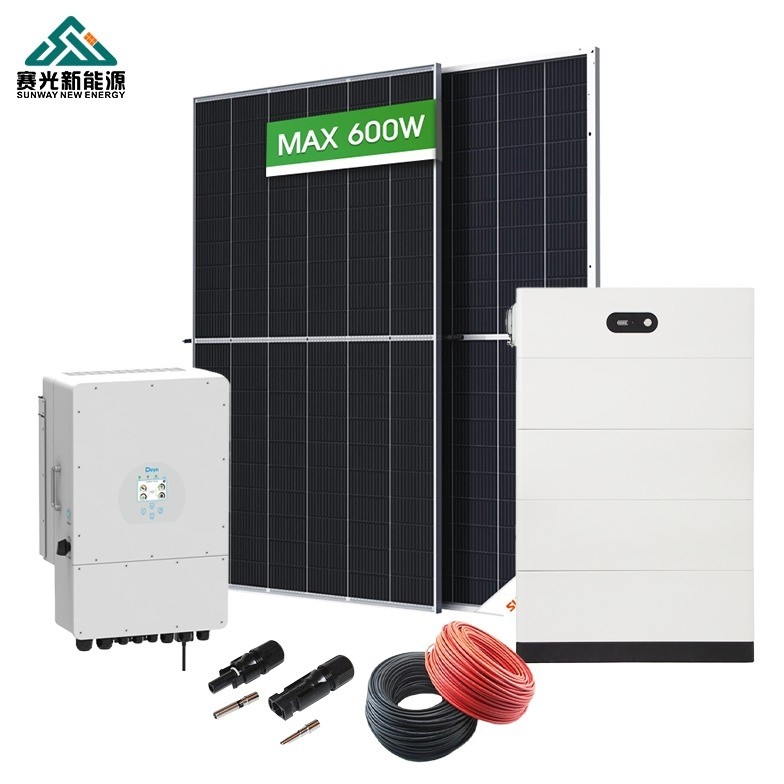 Çatı Montajı Kurşun-Asit Pil 5kw 8kw 10kw Hybrid Modunda Ev İçin Güneş Enerjisi Sistemi