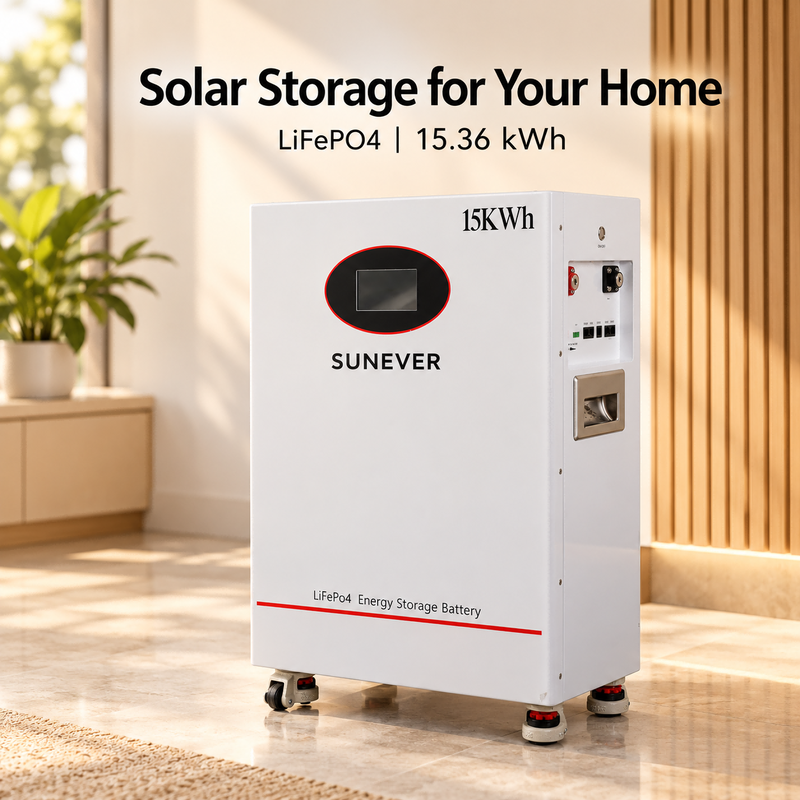 SUNEVER TD-15 15kWh Ev Yedekleme İçin Güneş Bataryası 51.2V 300Ah LiFePO4 Zemin Tipi