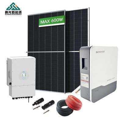 6kw Güneş Depolama Sistemi Ev Hibrit Güç Sistemi 50hz Çıkış Frekansı