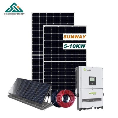 10kw 20kw Şebeke Güneş Sistemi 24 Saat İş Zamanı Monokristalin Silikon